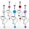 Twin Heart Gem Belly Ring